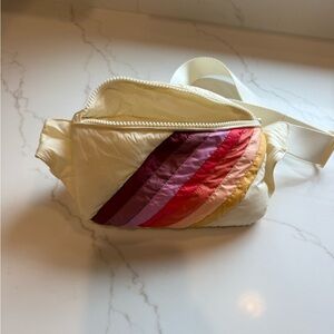 Marine Layer Cream Crossbody Bag with Multicolor Stripes